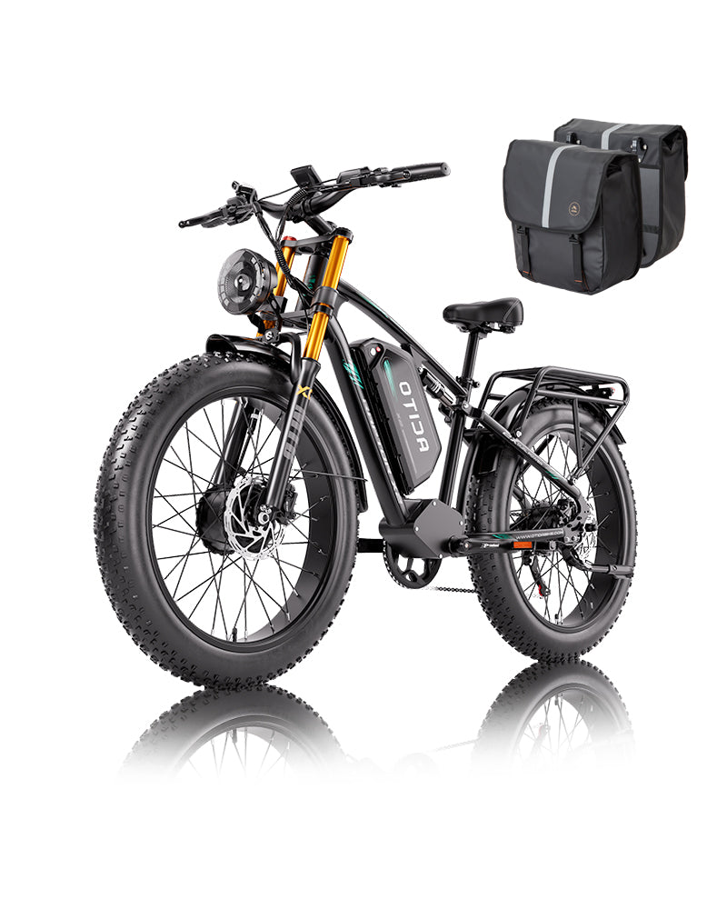 OTIDA X2 3000W Full Suspension Dual Motor E-bike Canada / Black / 52V30AH